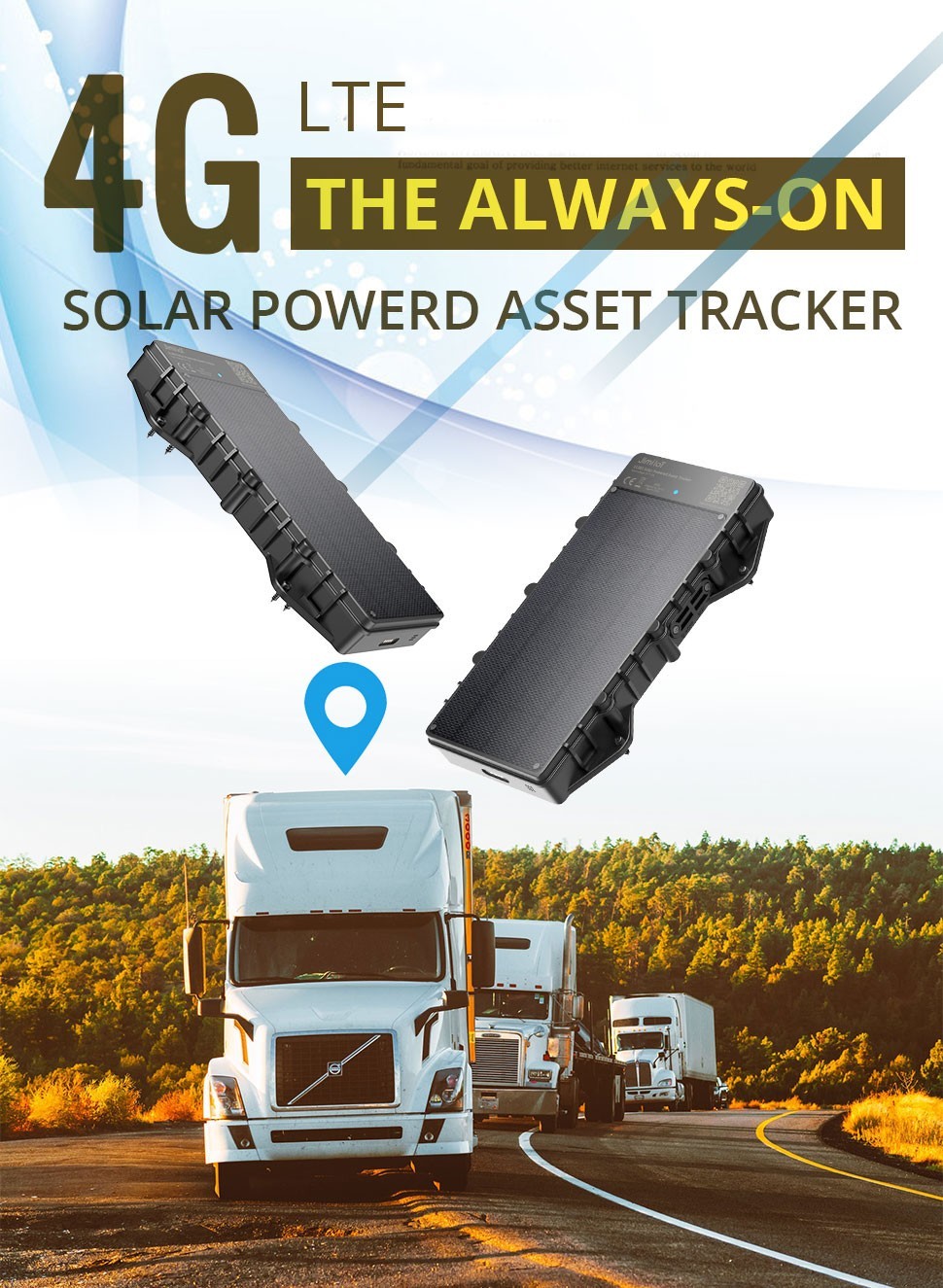 Localizador GPS solar 4G com GPS/WIFI/BDS/LBS + bateria 10000mAh e proteção IP67