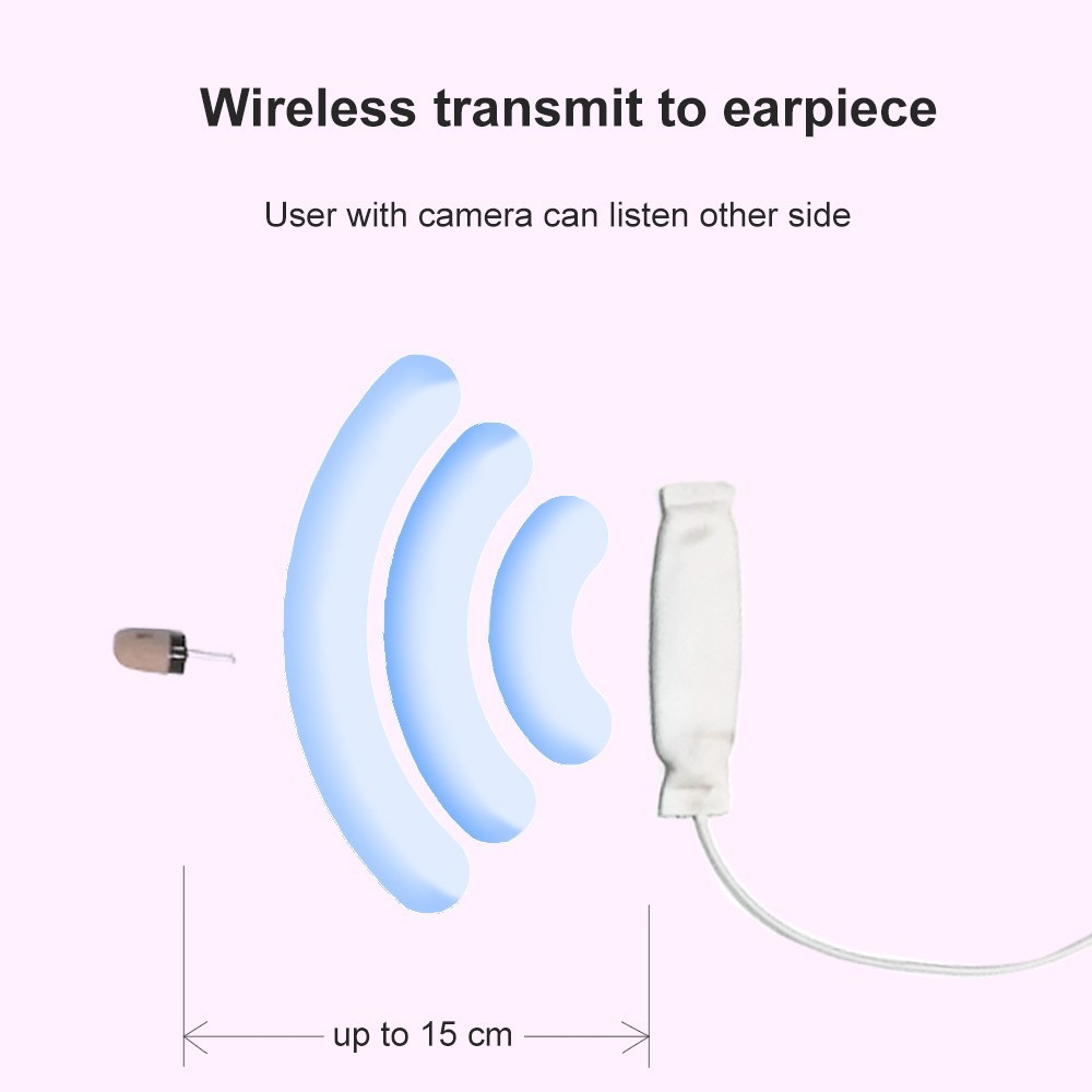 conjunto de estudante - fone de ouvido com dispositivo de escuta espião para testes