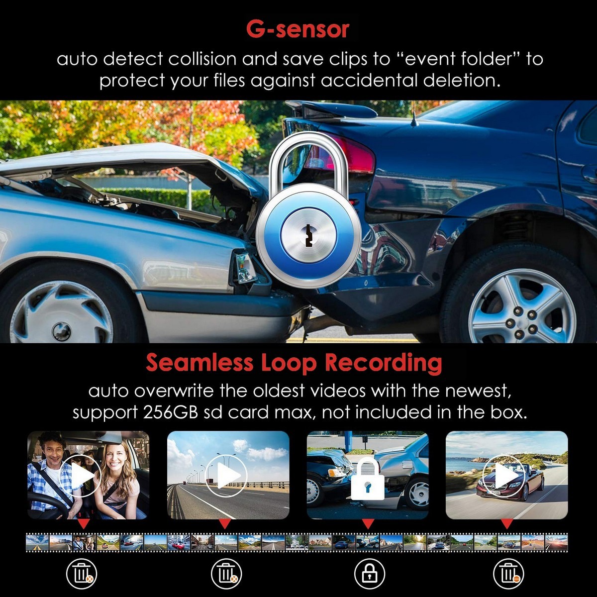 sensor G embutido - câmera de carro