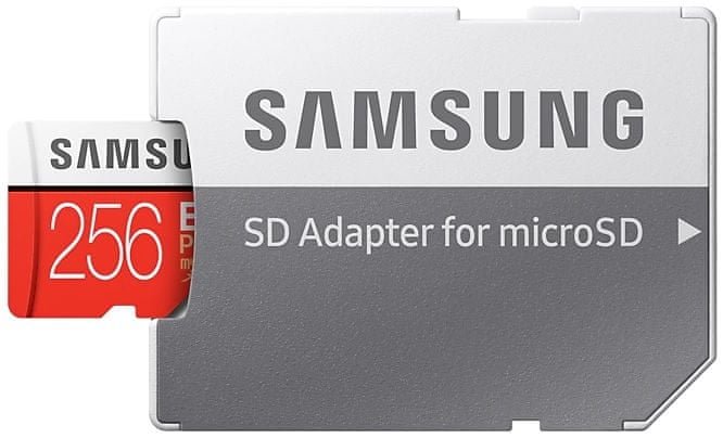 Cartão de memória micro SDXC de 256 GB Samsung EVO PLUS + adaptador SD