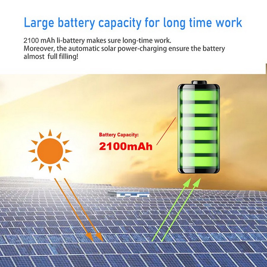 bateria recarregável 2100mAh energia solar