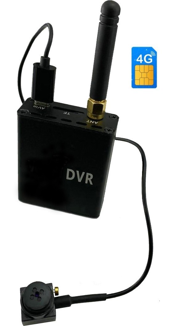Button Camera espião transmissão ao vivo - monitoramento via Internet através de um cartão SIM 4G inserido