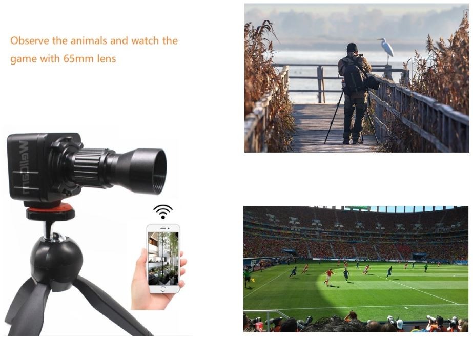câmera de zoom com tripé - wifi de transmissão ao vivo sobre smartphone