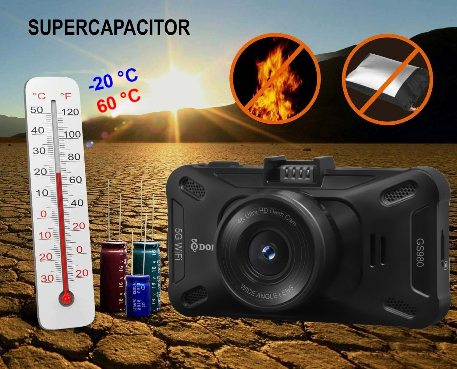 super capacitor - câmera dod carro GS980D