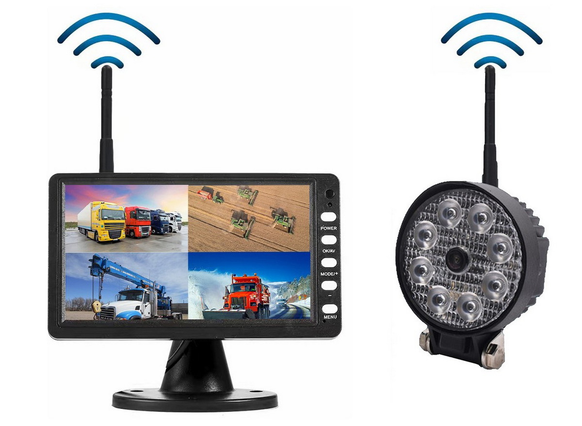 Conjunto reverso da câmera WiFi 120° com 720P AHD com 8x luz LED + monitor LCD digital de 7"