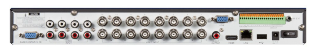Entradas e saídas do gravador DVR XHR1080