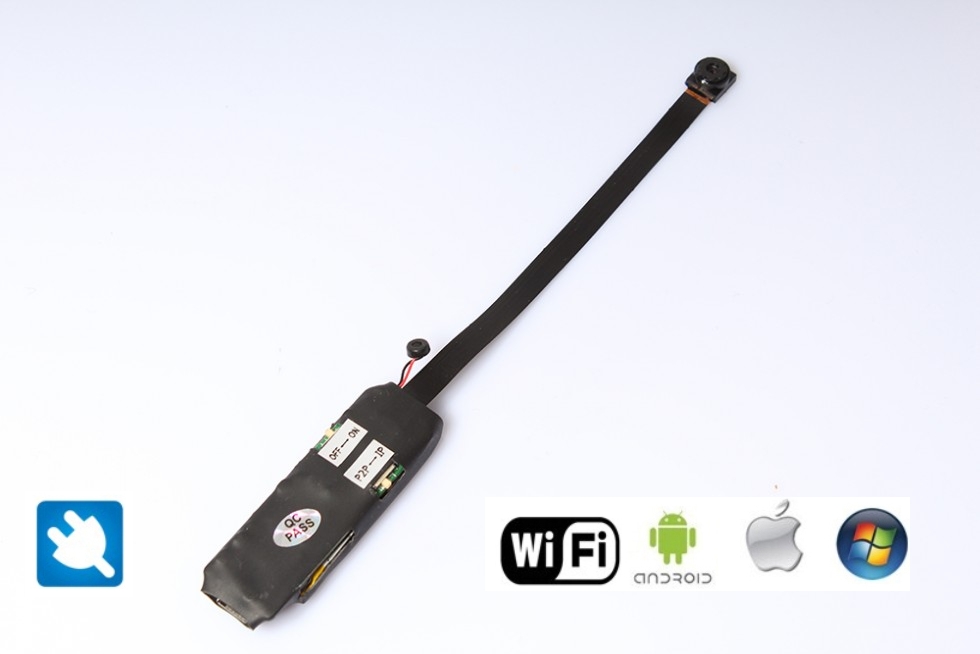 Mini câmera pinhole wi-fi com bateria e antena integradas