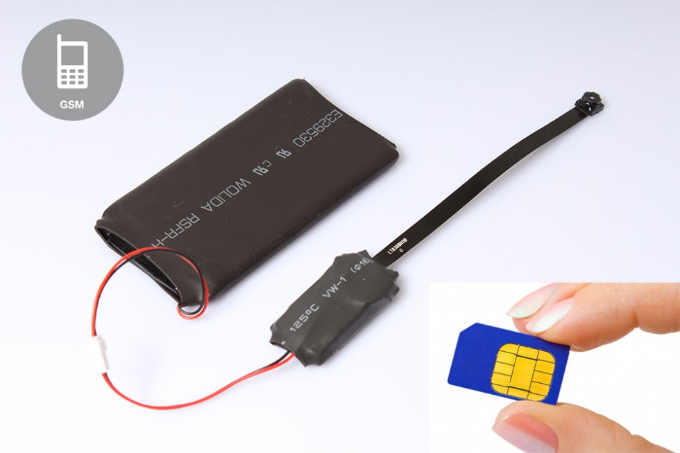 Câmera espiã gsm pinhole no cartão sim e sd