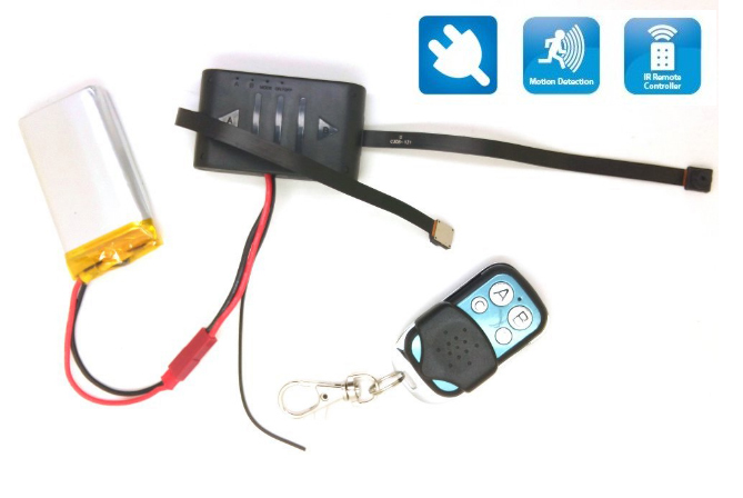 Câmera espiã dual pinhole com detecção de movimento para controle remoto