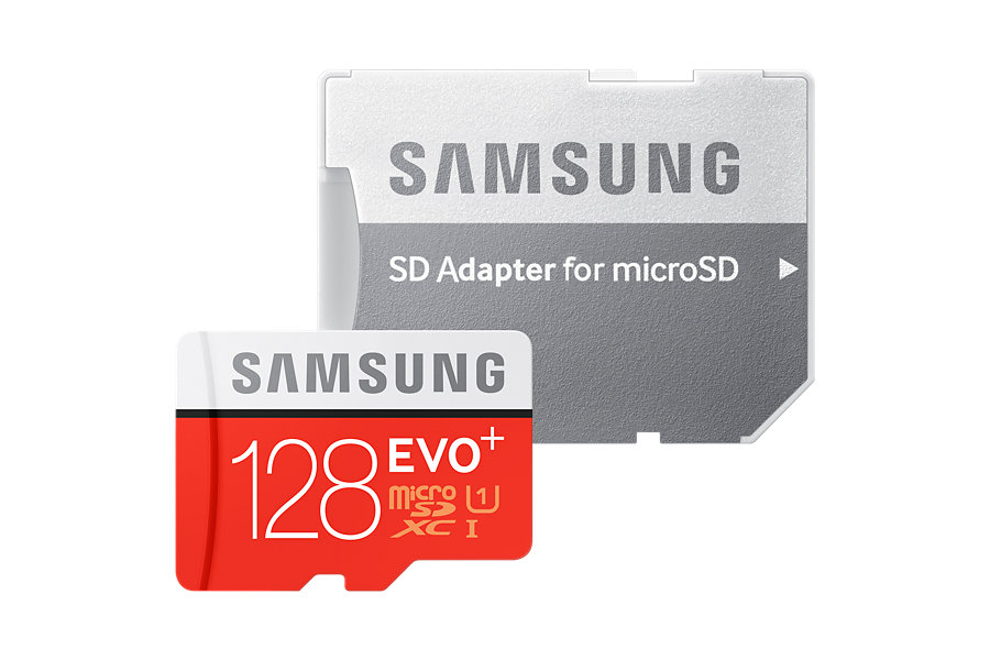 Cartão de memória Samsung com capacidade de 128 GB