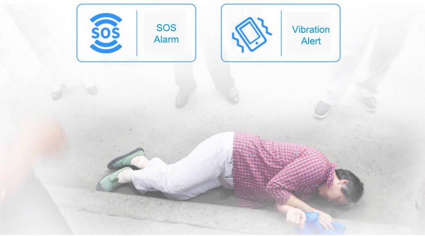 Vibração Qbit e alarme SOS