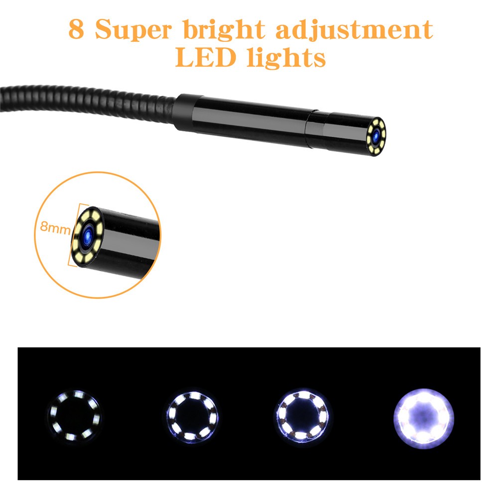 câmera endoscópica com luzes led