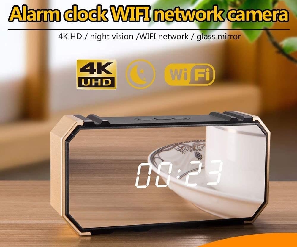 Câmera wifi 4K no despertador