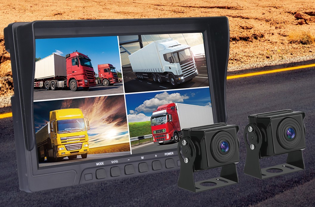 Monitor de carro LCD exibir 4 câmeras