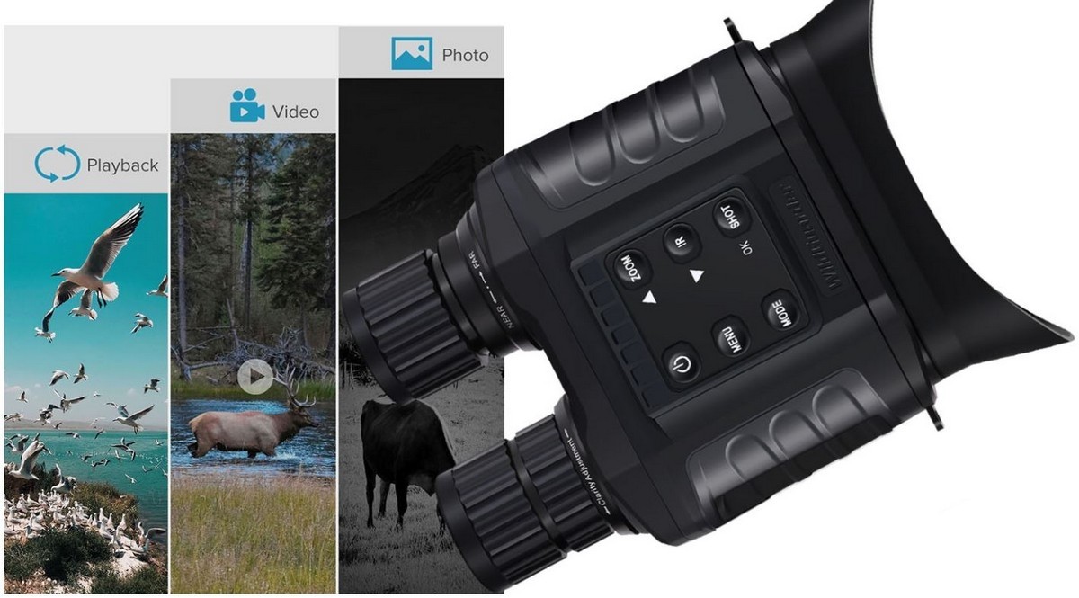 binóculos com câmera - técnica de espionagem para caçadores
