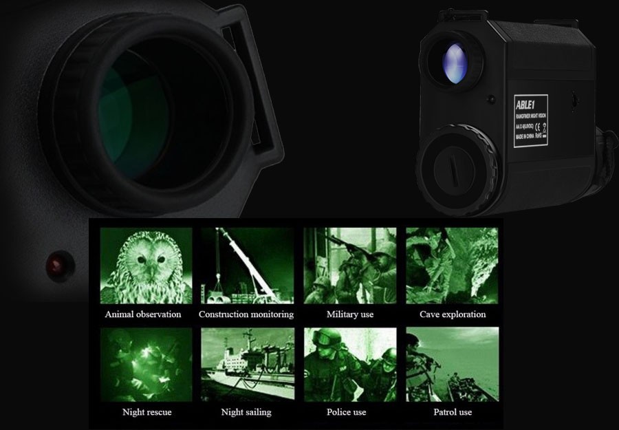 telescópio monocular com visão noturna e câmera