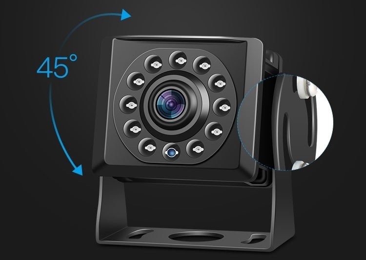 mini câmera de ré para carro com LED IR