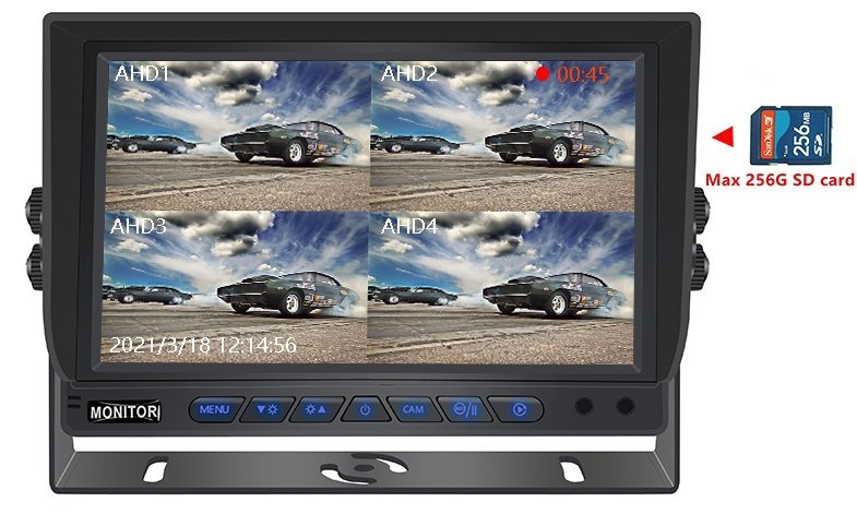 monitor de carro híbrido de 7 polegadas - suporte para cartão sd 256 gb