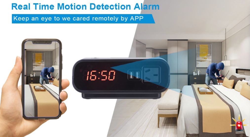 despertador digital com câmera - função de detecção de movimento