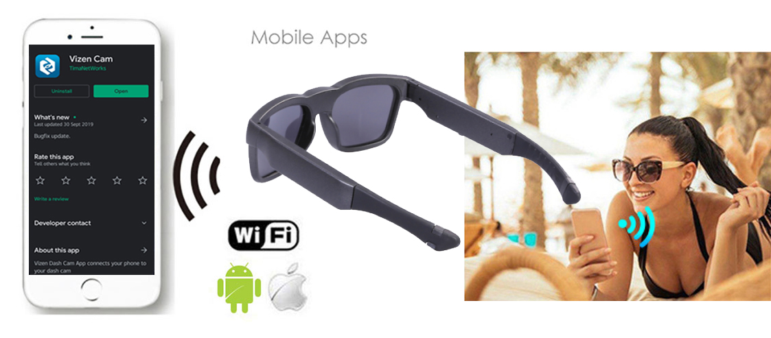 óculos wifi de transmissão ao vivo - óculos de sol espião