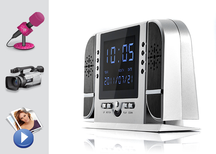 Despertador LCD com câmera + detecção de movimento + LED IR noturno