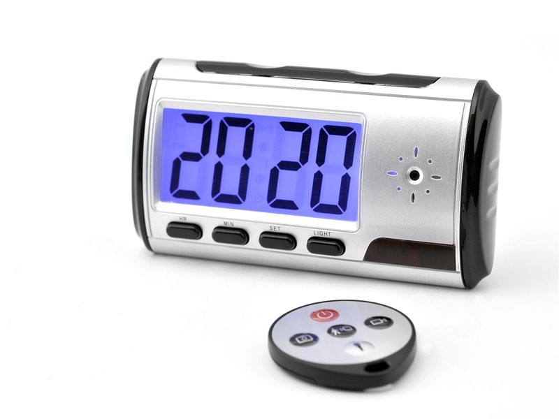 Despertador com mini câmera e detecção de movimento