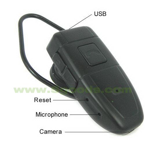 Câmera escondida no fone de ouvido Bluetooth + 4 GB