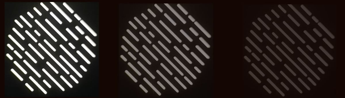 função de escurecimento do projetor gobo