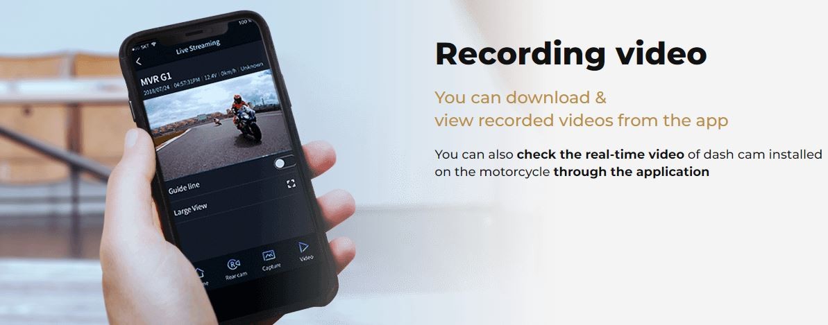 câmera de motocicleta - aplicativo de gravação em nuvem
