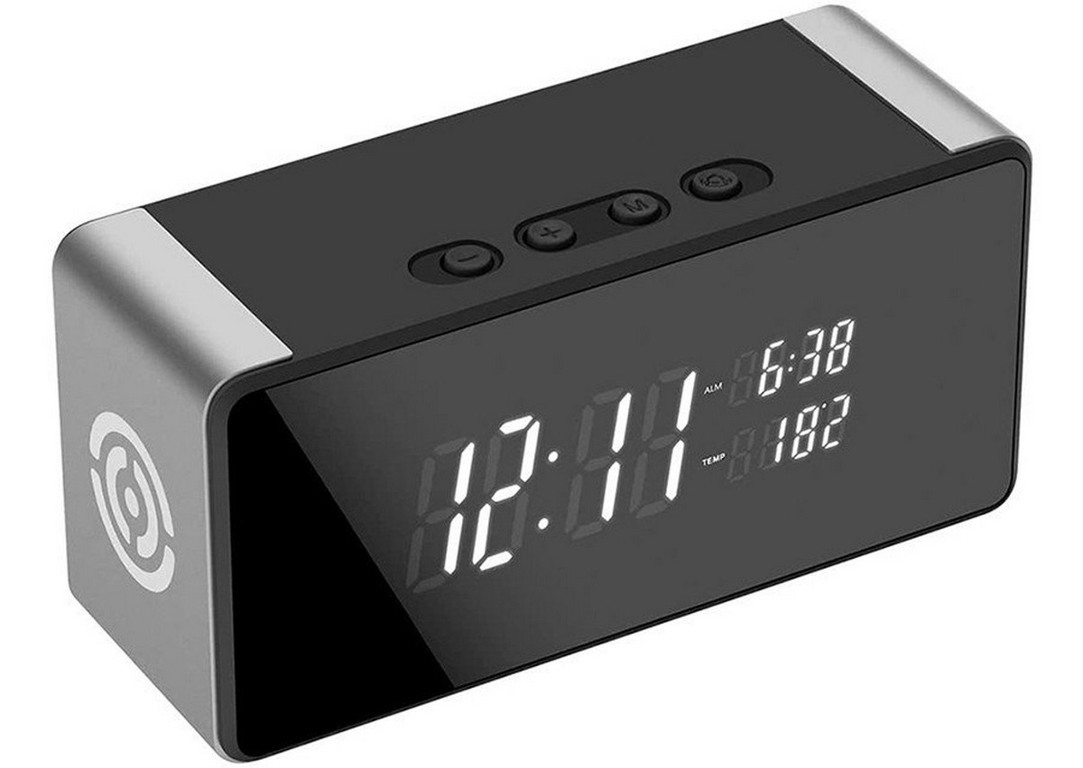 Relógio digital com câmera FULL HD Wifi P2P, monitoramento 24/7